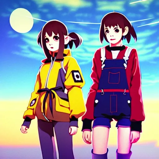 Image similar to beautiful boyish emma watson in majora's mask, wearing oversized mayan bomber jacket with overalls and leotard, bulky poofy bomber jacket with mayan patterns, aztec street fashion, gapmoe yandere grimdark, trending on pixiv fanbox, painted by greg rutkowski makoto shinkai takashi takeuchi studio ghibli, akihiko yoshida