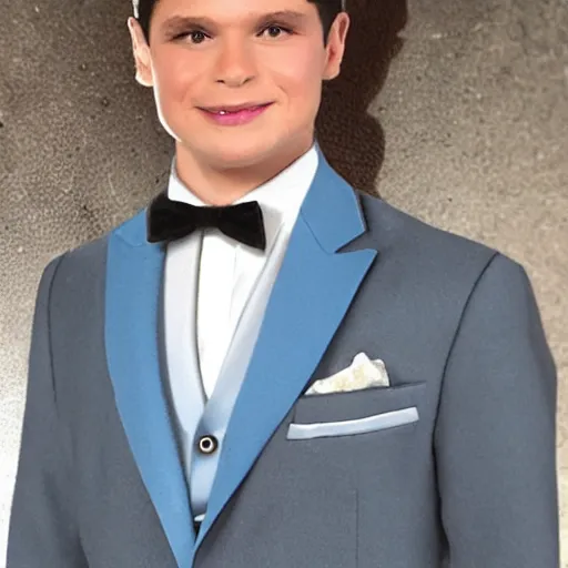 Prompt: blue salamander newt in a grey tuxedo, character icon