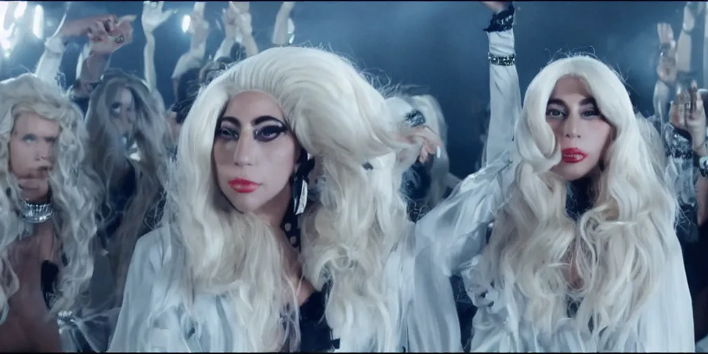 Image similar to music video still for lady gaga