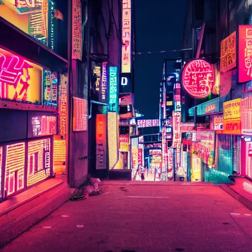 Image similar to neon streets of seoul, 4 k, award winning photo