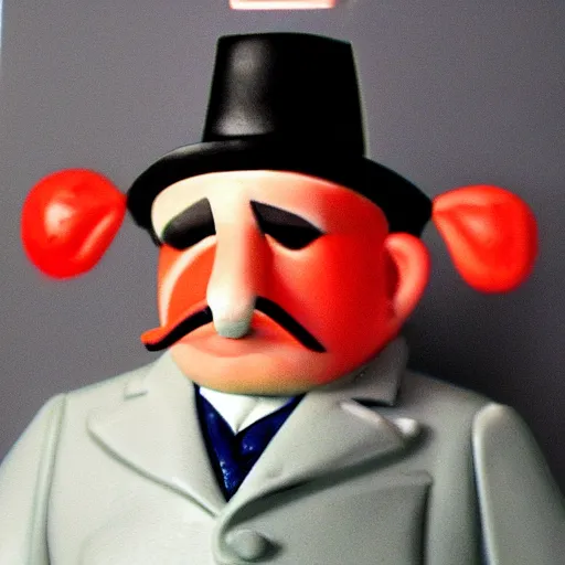 Prompt: police mugshots of mr monopoly, hyperrealistic, photo,