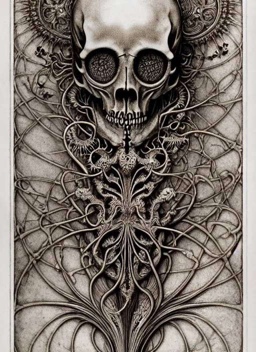 Image similar to art forms of nature by ernst haeckel, memento mori by arthur rackham, ornate antique porcelain beautiful skull mask, ultrasharp, photorealistic, hyperdetailed, octane render, polished, art nouveau, neo - gothic, gothic, intricate ornamental organic filigree, art nouveau botanicals, art forms of nature by ernst haeckel, horizontal symmetry, symbolist, visionary