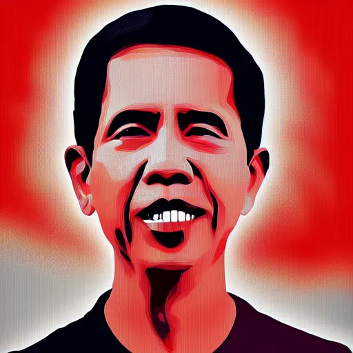 Image similar to jokowi in WPAP style, behance,artstation