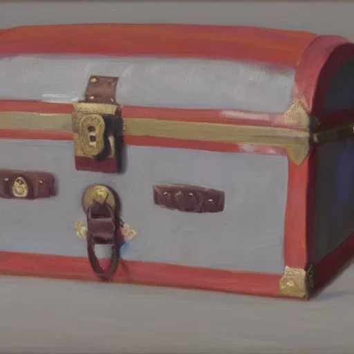 Prompt: stabilityai and openai keeping the secret model inside a treasure chest, oil canvas