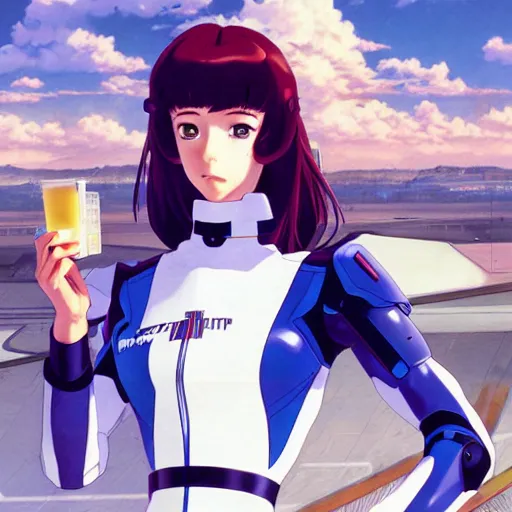 Image similar to An anime portrait of beautiful young women still from Robotech 1985 by Stanley Artgerm Lau ,WLOP, Ilya Kuvshinov ,James Jean, Andrei Riabovitchev , symmetrical