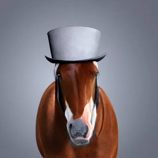 Prompt: horse with a tophat