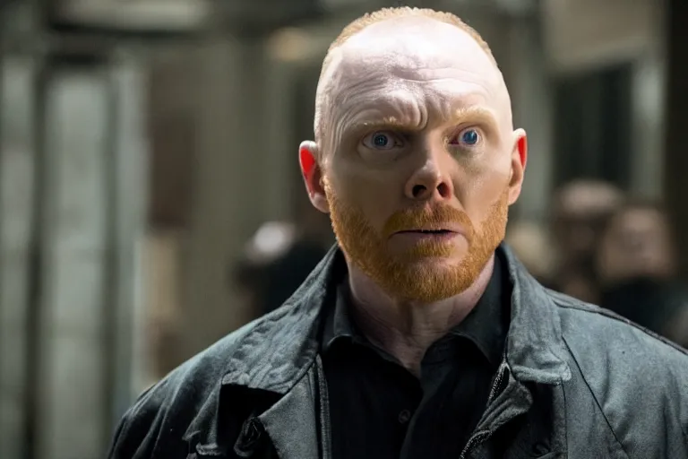 Image similar to a film still of Bill burr in punisher, high quality, depth of field