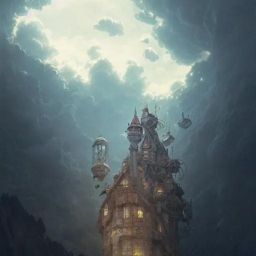 Prompt: Howls moving castle by Ghibli studio, hyperdetailed, artstation, cgsociety, by greg rutkowski, by Gustave Dore