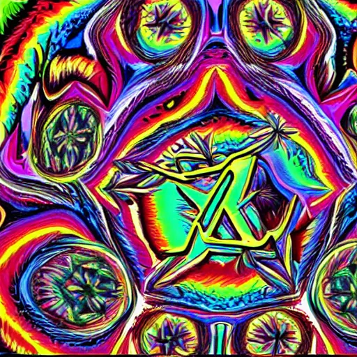 Prompt: joe rogan LSD, colorful, trippy, detailed