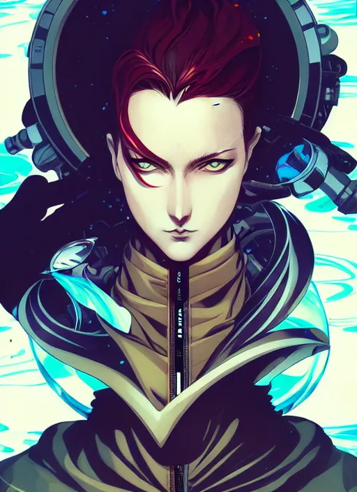 Image similar to style artgerm, joshua middleton, one punch man with swirling water swirling, symmetrical face, symmetrical eyes, steampunk cyberpunk,, cinematic lighting