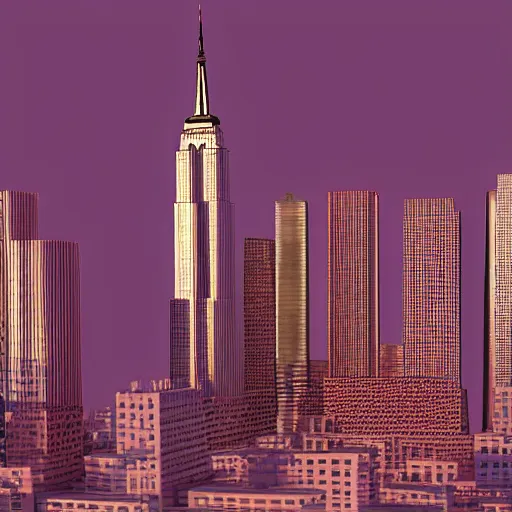 Image similar to miniature 3 d model of new york city skyline, 3 d render, octane render