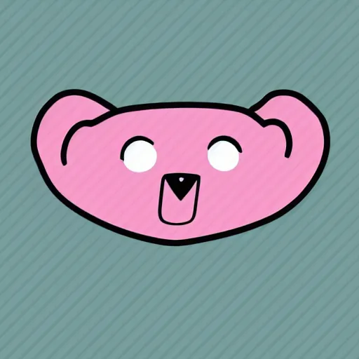 Image similar to a cute pink fluffy vector podcast logo of a streaming bear, golden ratio, iconic, award winning, line art, bold, playful