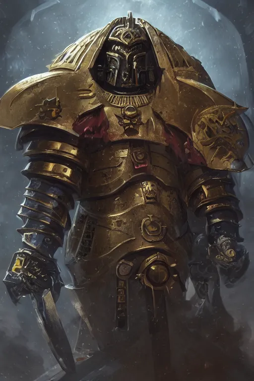 Image similar to armor portrait heros warhammer 4 0 k horus heresy fanart - the primarchs emperor by johannes helgeson animated with vfx concept artist & illustrator global illumination ray tracing hdr fanart arstation zbrush central hardmesh 8 k octane renderer comics stylized