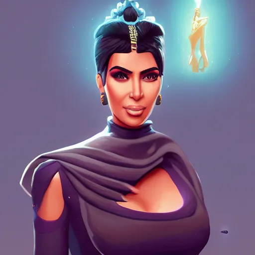 Image similar to portrait of kim kardashian as isis, the egyptian goddess, mattepainting concept blizzard pixar maya engine on stylized background splash comics global illumination lighting artstation lois van baarle, ilya kuvshinov, rossdraws