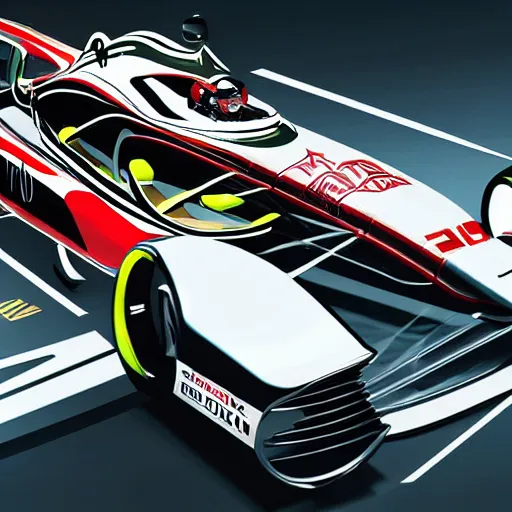 Prompt: A futuristic formula one race, highly detailed concept art