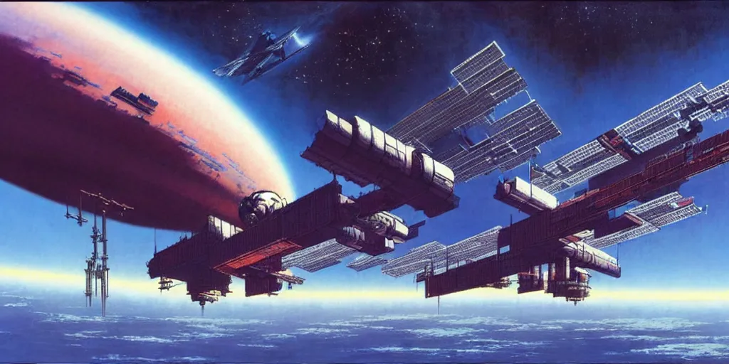 futuristic space station exterior