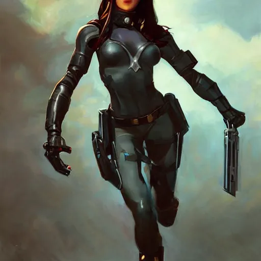 Image similar to greg manchess portrait painting of armored x - 2 3 laura kinney as overwatch character, medium shot, asymmetrical, profile picture, organic painting, sunny day, matte painting, bold shapes, hard edges, street art, trending on artstation, by huang guangjian and gil elvgren and sachin teng