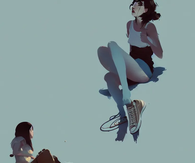 Image similar to the converse of the big, naturel, art style by atey ghailan, greg rutkowski, greg tocchini, james gilleard, joe gb fenton, in kaethe butcher, dynamic lighting, gradient light blue, brown, blonde cream and white color in scheme, grunge aesthetic