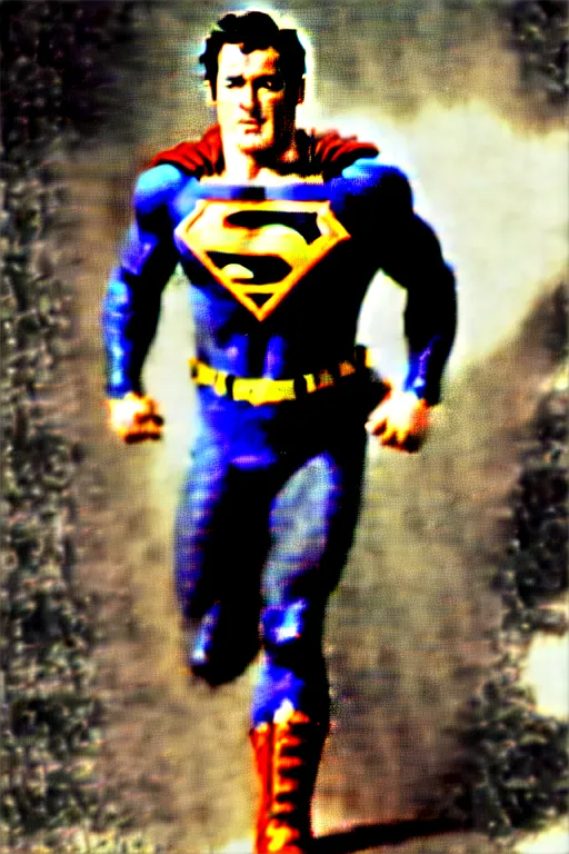 Image similar to rock hudson playing superman in 1 9 7 8, superhero movie