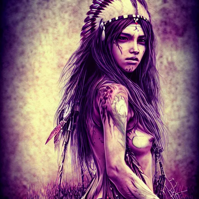 Image similar to full body pose, beautiful adult native american fairy, dirty, grungy, grunge, highly detailed, 4 k, hdr, smooth, sharp focus, high resolution, award - winning photo, artgerm, photorealistic