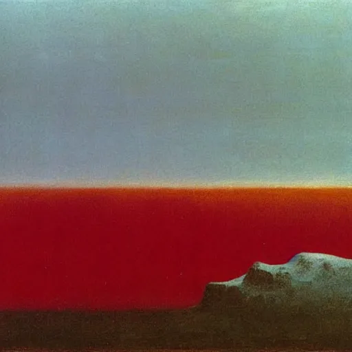 Image similar to the abstract painting'arctic monolith ', by caspar david friedrich!!!, by rothko!!!