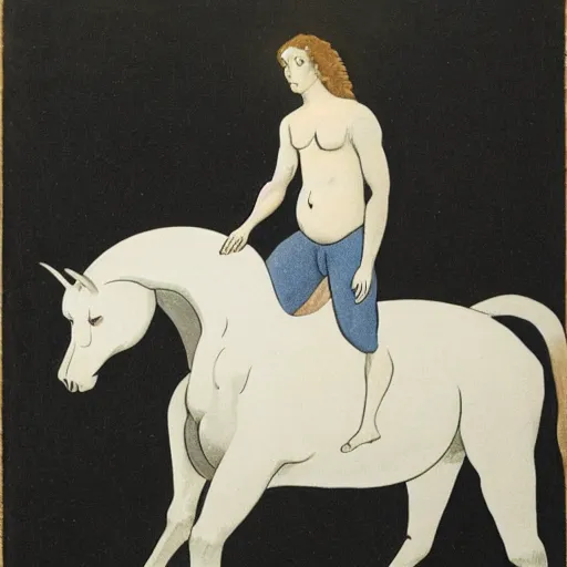 Image similar to A centaur, the upper body is a white ape, and the lower body is a black horse