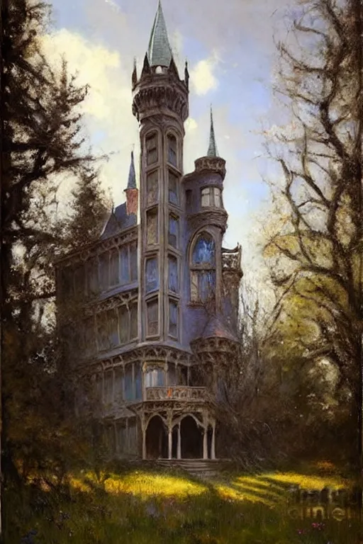 Prompt: ( ( ( ( ( ( ( ( ( ( ( gothic revival castle ) ) ) ) ) ) ) ) ) ) ) painted by richard schmid and jeremy lipking!!!!!!!!!!!!!!!!!!!!!!!!!!!!