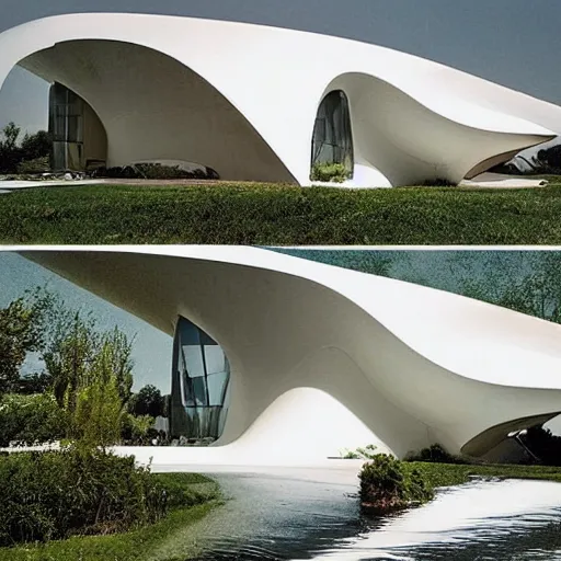 Image similar to house designed by zaha hadid