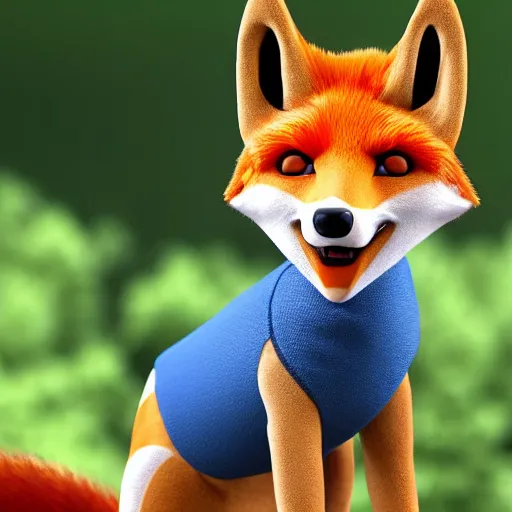 Prompt: anthropomorphic vulpes vulpes fulva wearing polo shirt and cargo shorts, male with lip piercing and blue eyes, 4 k