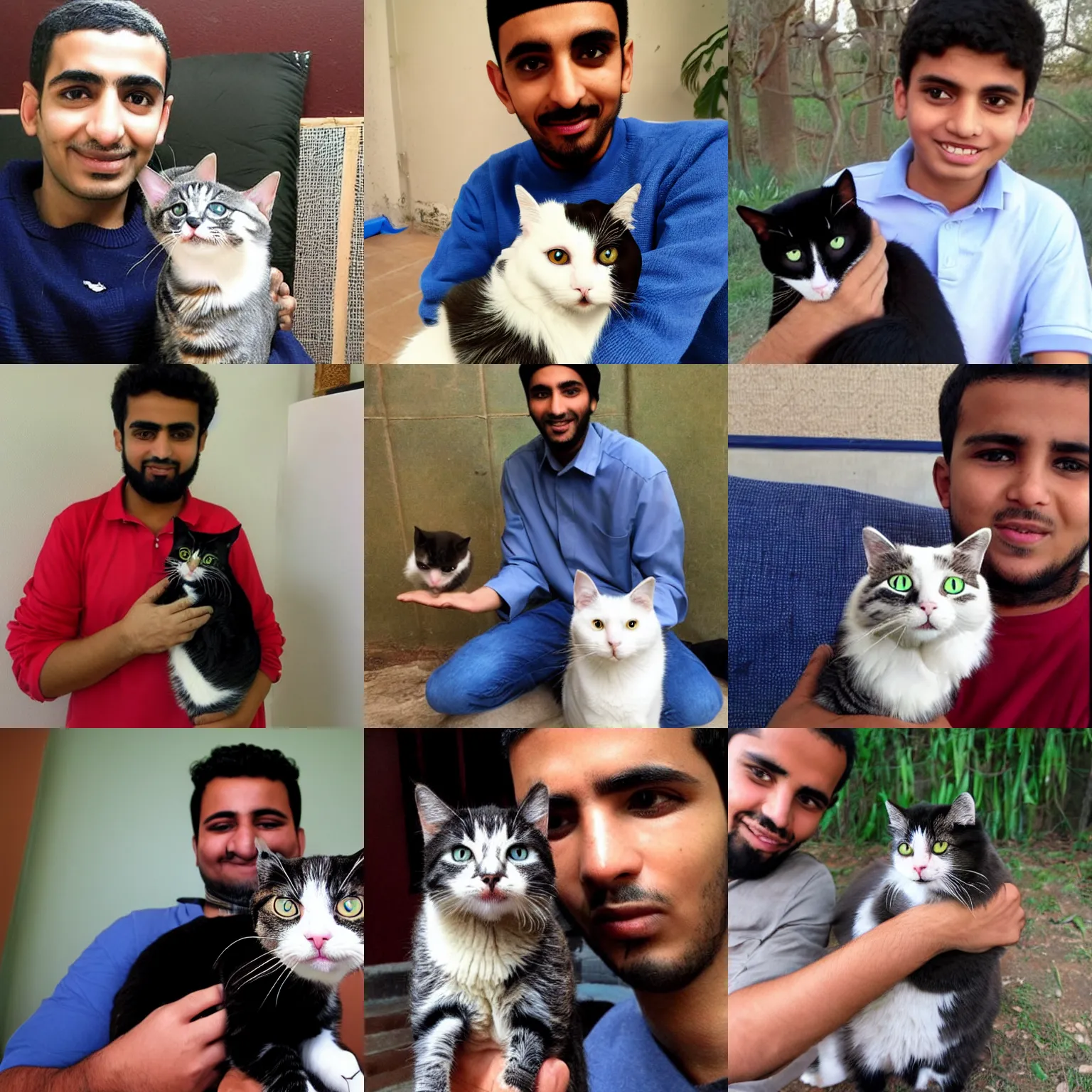 Prompt: mohamed with cat