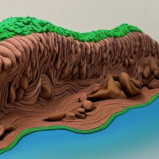 Prompt: claymation, 3 d clay sculpture of ocean waves, by nick park, aardman studios, made of clay, inspired by hokusai