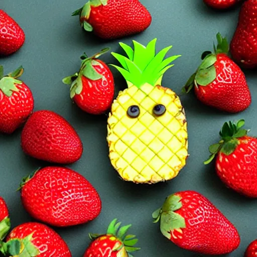 Image similar to pineapple as strawberry