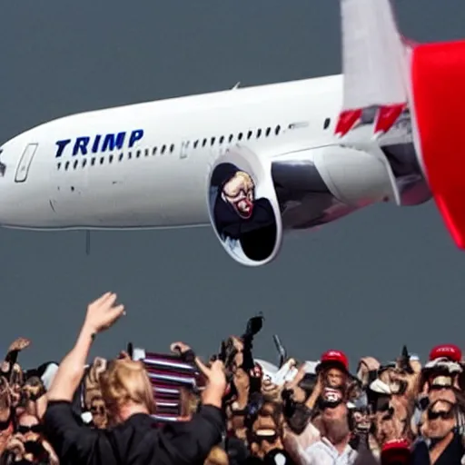 Image similar to donald trump flying in the air