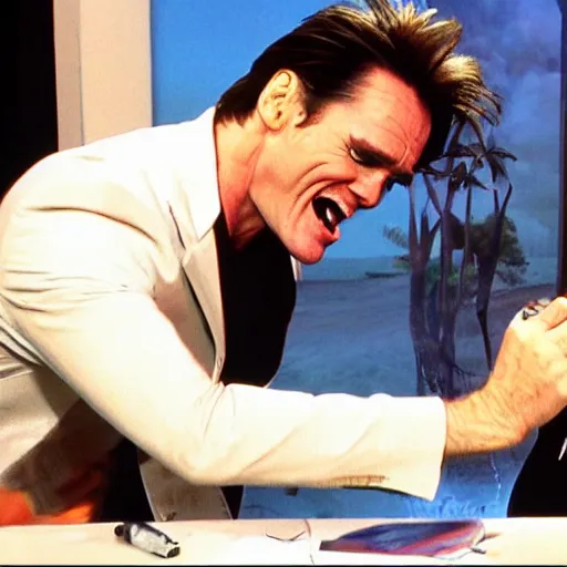 Image similar to Jim Carrey attacks Jim Carrey