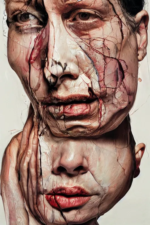 Image similar to portraits of a woman enraged, part by Jenny Saville, part by Lucian Freud, part by Frank Miller