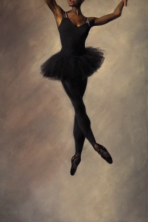 Image similar to portrait of a gorgeous graceful black prima ballerina, by donato giancola and berthold woltze.