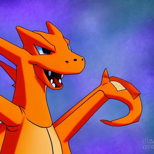 Image similar to digital art charizard high quality