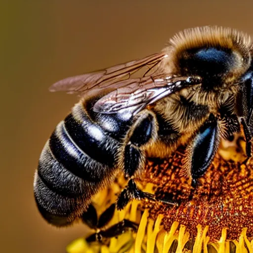 Image similar to macro photo of bee, from nature journal, 1 / 1 0 0 0 sec shutter, action photo, sigma 1 0 5 mm f 2. 8