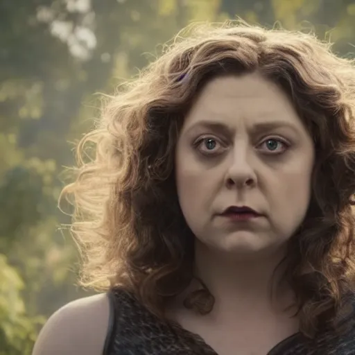 Image similar to rachel bloom as medusa in real life, highly detailed, hyper realistic, 8 k resolution