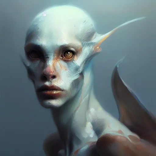 Image similar to humanoid animal, concept art oil painting, portrait ethereal by jama jurabaev, greg rutkowski extremely detailed, brush hard, artstation, soft light, whimsical