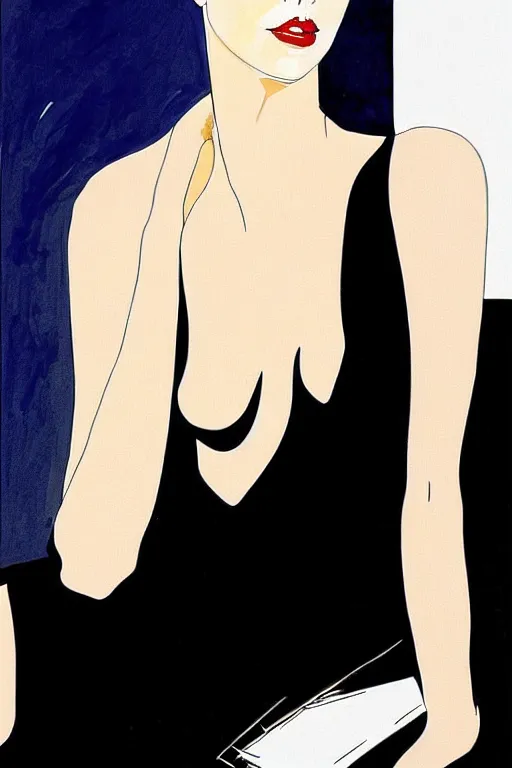 Image similar to beautiful portrait of Charlize Theron by Milo manara and David downton