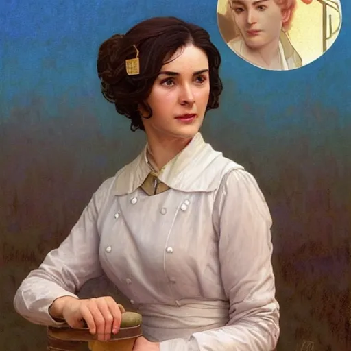 Image similar to Viola the Soviet Nurse from Everlasting summer, Demi Moore, highly detailed, digital painting, artstation, concept art, smooth, sharp focus, illustration, ArtStation, art by artgerm and greg rutkowski and alphonse mucha and J. C. Leyendecker and Edmund Blair Leighton and Katsuhiro Otomo and Geof Darrow and Phil hale and Ashley wood and Ilya repin and Charlie Bowater