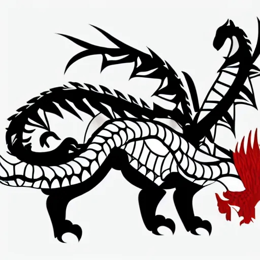 Image similar to vector art of welsh dragon and panda mixed, intercrossed, chimera, adobe illustrator