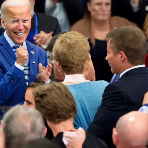 Image similar to joe biden walmart fist fight, detailed faces