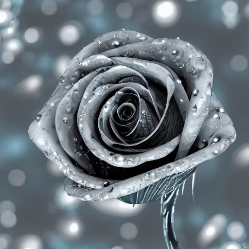 Prompt: crystal rose, highly detailed, elegant, 4 k, close - up, bokeh, realistic,