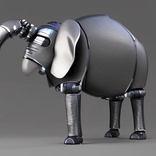 Prompt: a robotic android elephant, photorealistic