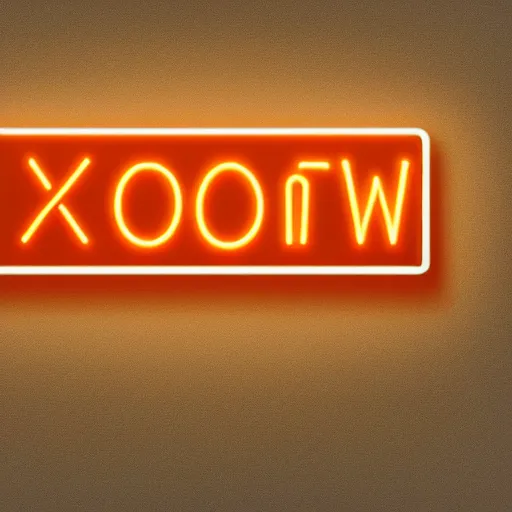 Prompt: a neon sign with the word soon
