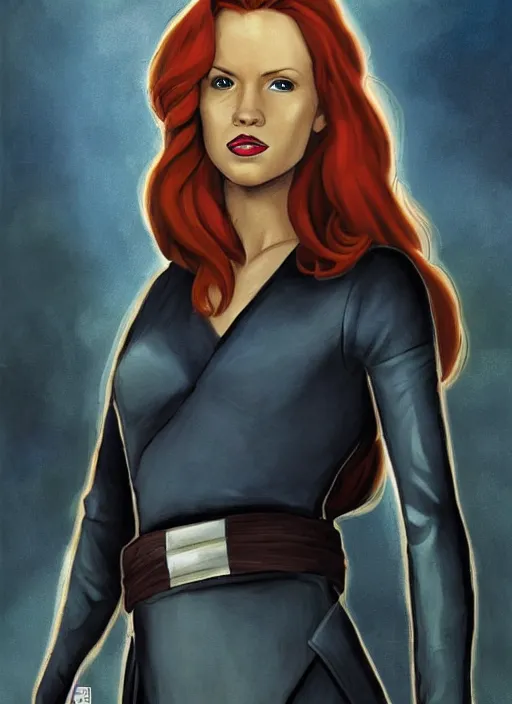 Image similar to mara jade skywalker, from star wars legends books, star wars portrait art