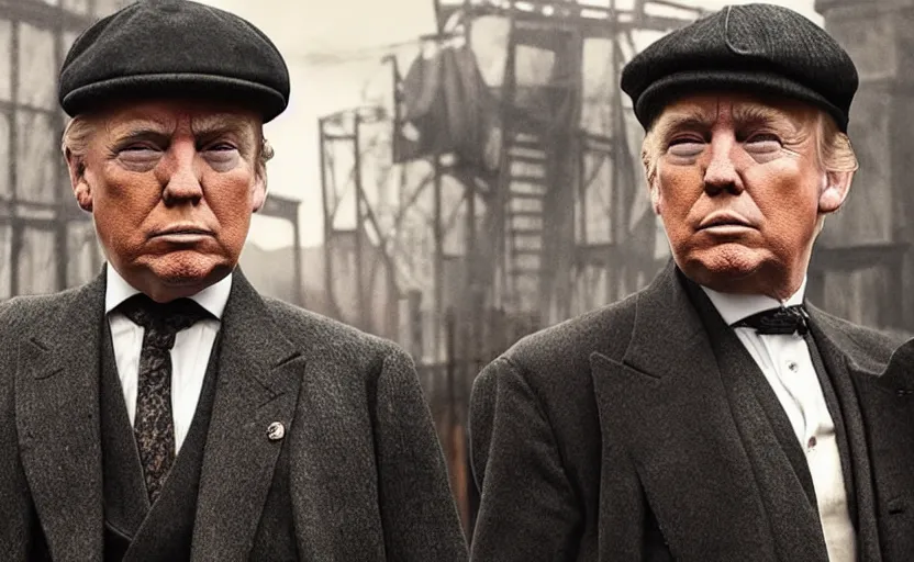 Image similar to “ trump in the peaky blinders ”