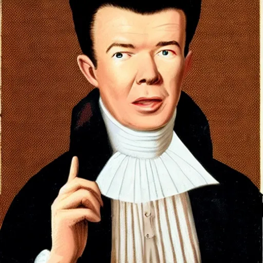 Image similar to rick astley in a suit, 1 8 th century style